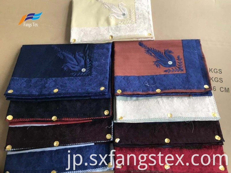 Custom Embroidery Wool Polyester Man's Square Scarf Fabric